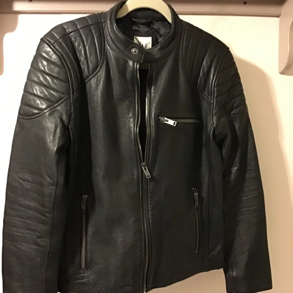 Gap Genuine Leather Jacket NWOT - Picture 1 of 3